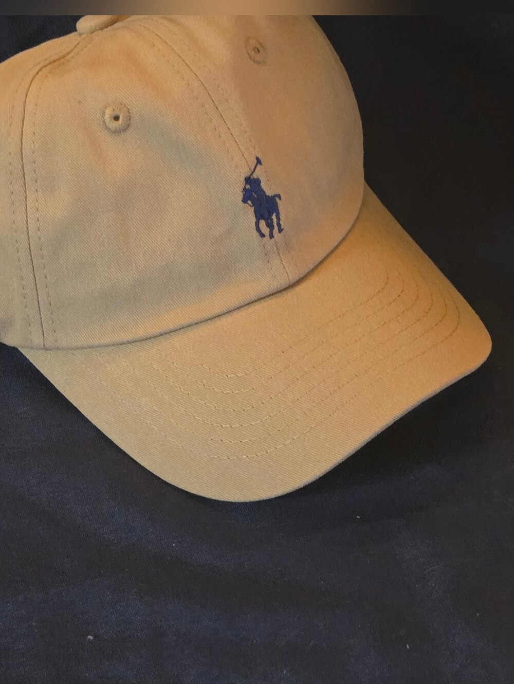Polo by Ralph Lauren Khaki Cap with Navy Polo Player - Picture 2 of 15